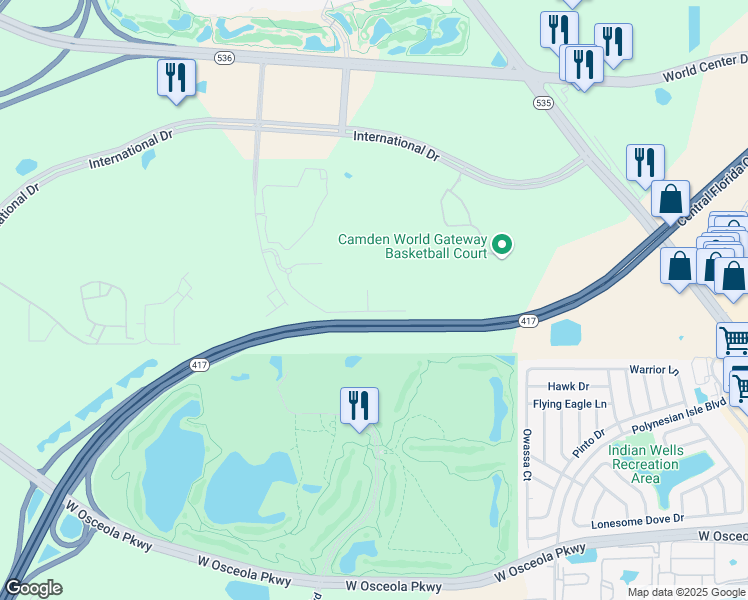 map of restaurants, bars, coffee shops, grocery stores, and more near 8762 Worldquest Boulevard in Orlando
