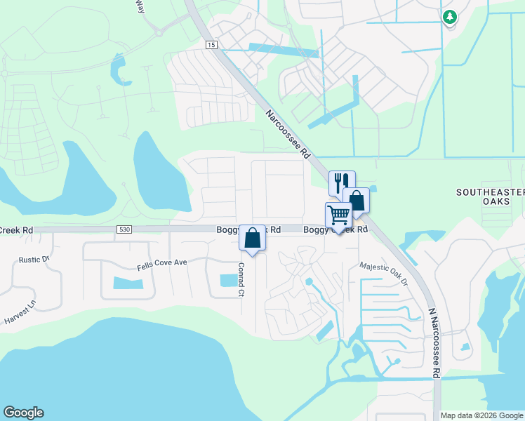 map of restaurants, bars, coffee shops, grocery stores, and more near 19310 Fallglo Drive in Kissimmee
