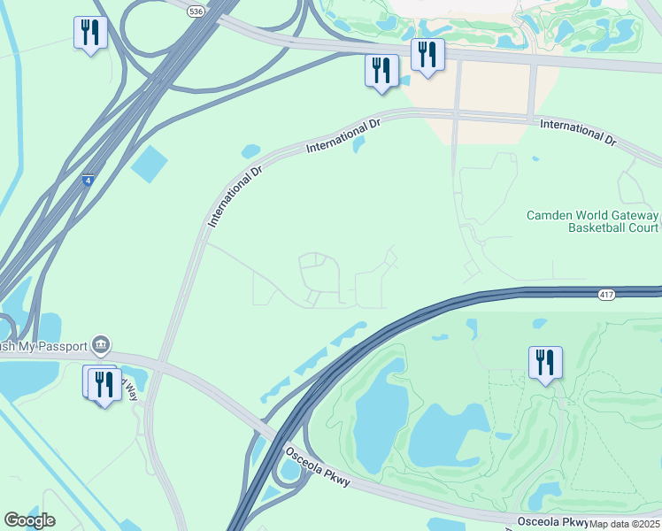 map of restaurants, bars, coffee shops, grocery stores, and more near 8849 Villa View Circle in Orlando