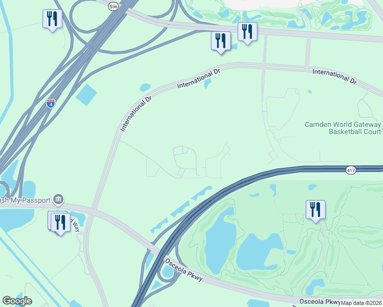 map of restaurants, bars, coffee shops, grocery stores, and more near 8843 Villa View Circle in Orlando
