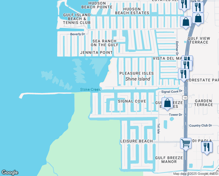 map of restaurants, bars, coffee shops, grocery stores, and more near 6304 Saltwater Boulevard in Hudson