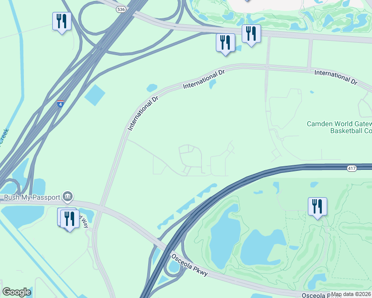 map of restaurants, bars, coffee shops, grocery stores, and more near 19900 Villa Tuscany Way in Orlando