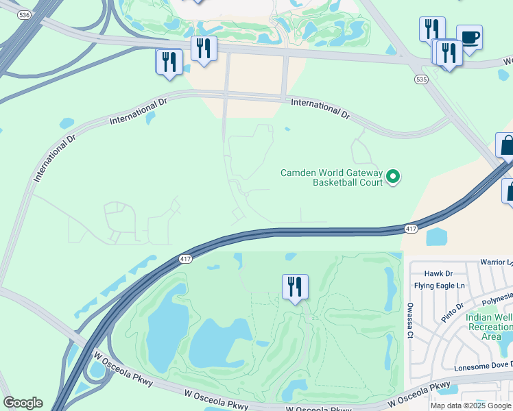 map of restaurants, bars, coffee shops, grocery stores, and more near 8849 Worldquest Boulevard in Orlando
