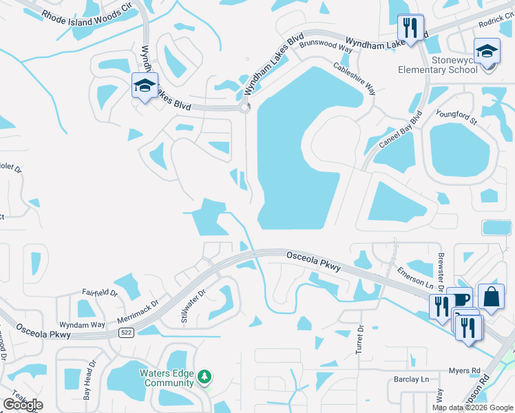 map of restaurants, bars, coffee shops, grocery stores, and more near 2833 Atherton Drive in Orlando