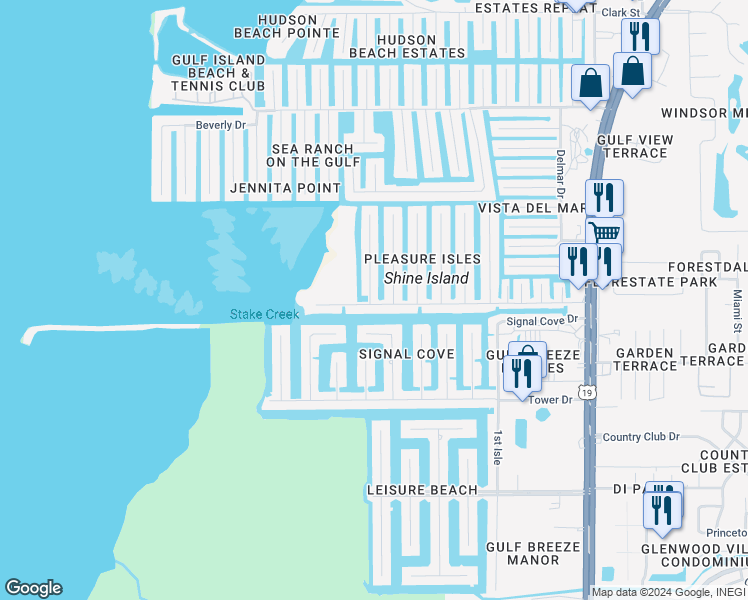map of restaurants, bars, coffee shops, grocery stores, and more near 13222 Starfish Drive in Hudson