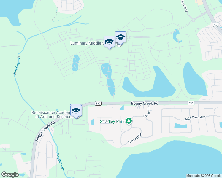 map of restaurants, bars, coffee shops, grocery stores, and more near 4580-4600 Boggy Creek Road in Kissimmee