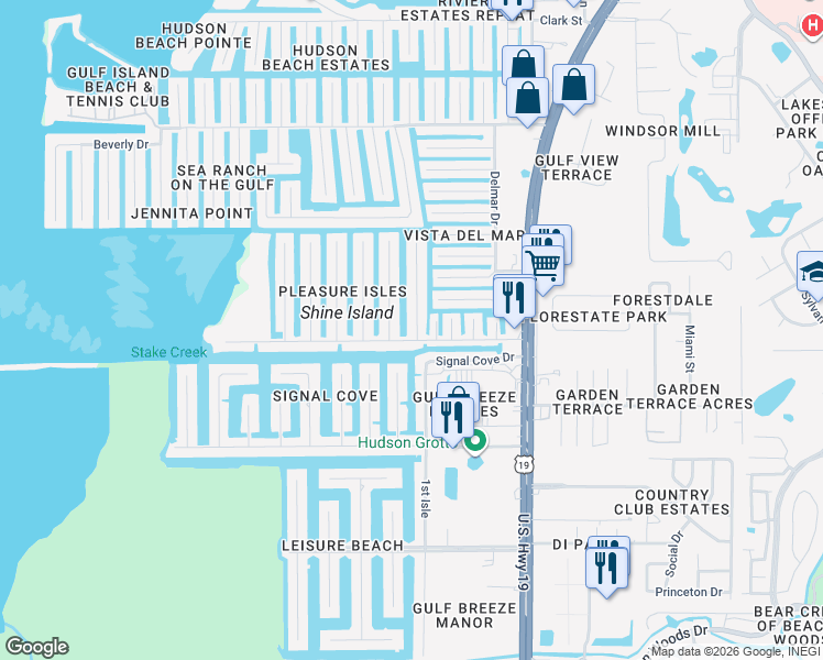 map of restaurants, bars, coffee shops, grocery stores, and more near 13231 Carol Drive in Hudson