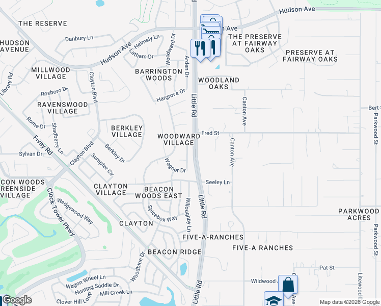 map of restaurants, bars, coffee shops, grocery stores, and more near 13216 Whaler Dr in Hudson