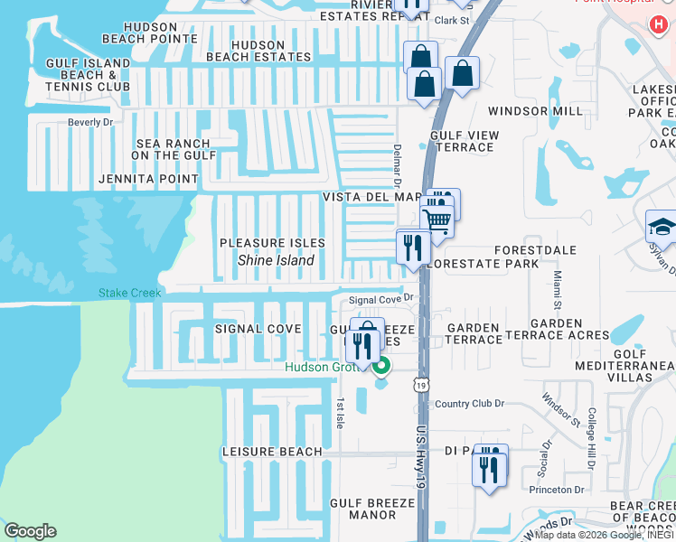map of restaurants, bars, coffee shops, grocery stores, and more near 13232 Carol Drive in Hudson