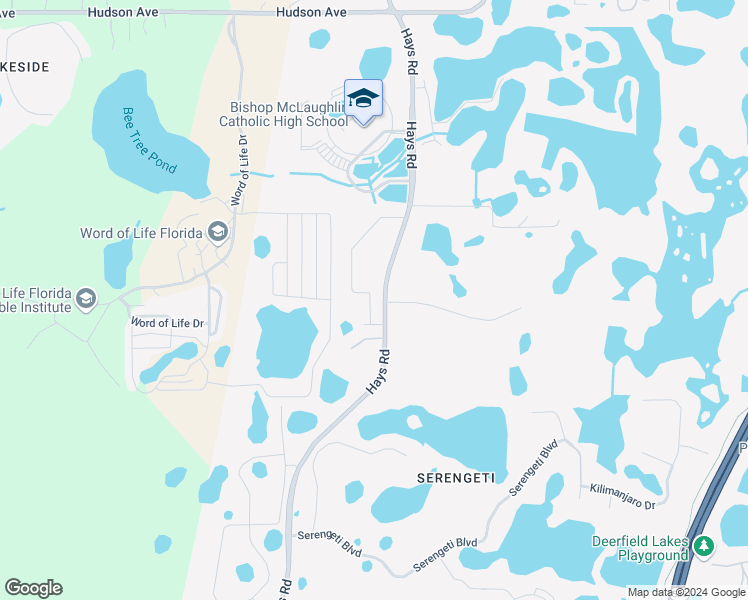 map of restaurants, bars, coffee shops, grocery stores, and more near 13321 Hays Road in Spring Hill