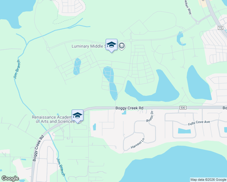 map of restaurants, bars, coffee shops, grocery stores, and more near 4580-4600 Boggy Creek Road in Kissimmee