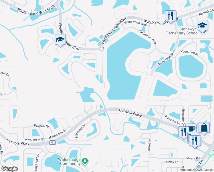 map of restaurants, bars, coffee shops, grocery stores, and more near 2833 Atherton Drive in Orlando