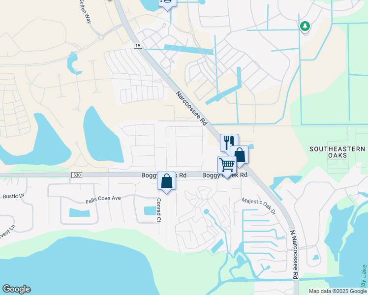 map of restaurants, bars, coffee shops, grocery stores, and more near 14702 Narcoossee Road in Orlando