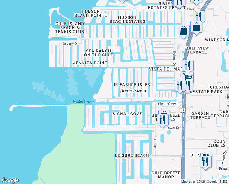 map of restaurants, bars, coffee shops, grocery stores, and more near 13241 Starfish Drive in Hudson