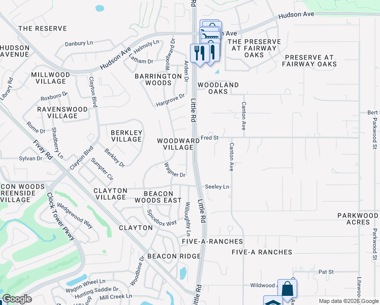 map of restaurants, bars, coffee shops, grocery stores, and more near 13216 Whaler Drive in Hudson