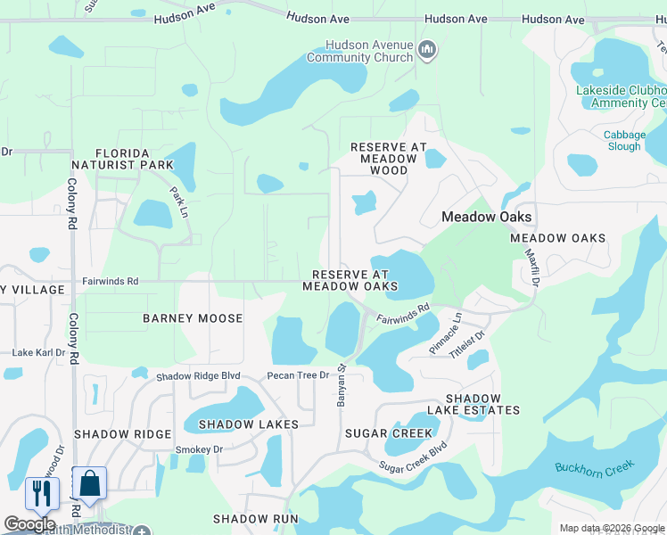 map of restaurants, bars, coffee shops, grocery stores, and more near 13241 Meadow Golf Avenue in Hudson