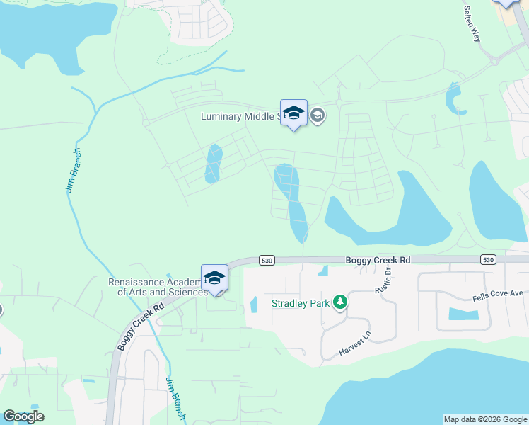 map of restaurants, bars, coffee shops, grocery stores, and more near 4501-4699 Boggy Creek Road in Kissimmee