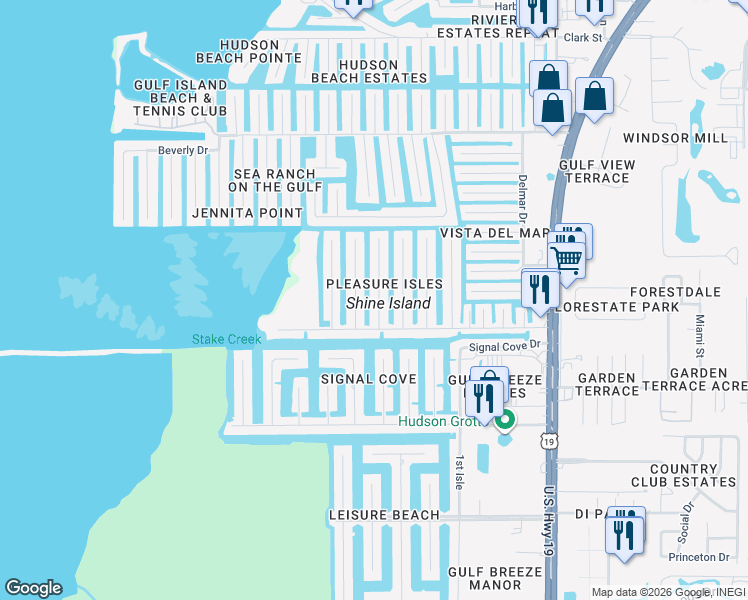 map of restaurants, bars, coffee shops, grocery stores, and more near 13233 Susan Drive in Hudson