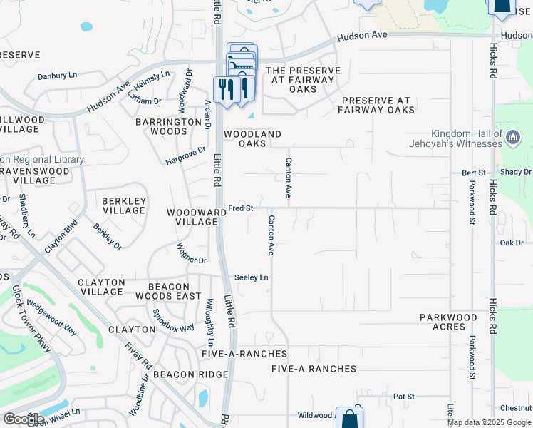 map of restaurants, bars, coffee shops, grocery stores, and more near 13321 Canton Avenue in Hudson