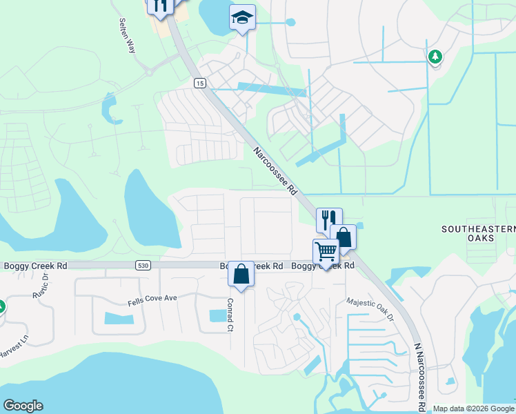 map of restaurants, bars, coffee shops, grocery stores, and more near 14775 Fells Lane in Orlando