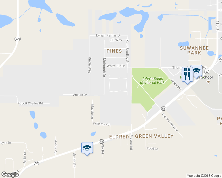 map of restaurants, bars, coffee shops, grocery stores, and more near 13306 Waterford Castle Drive in Dade City