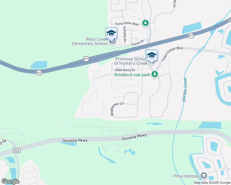 map of restaurants, bars, coffee shops, grocery stores, and more near 5022 Hook Hollow Circle in Orlando