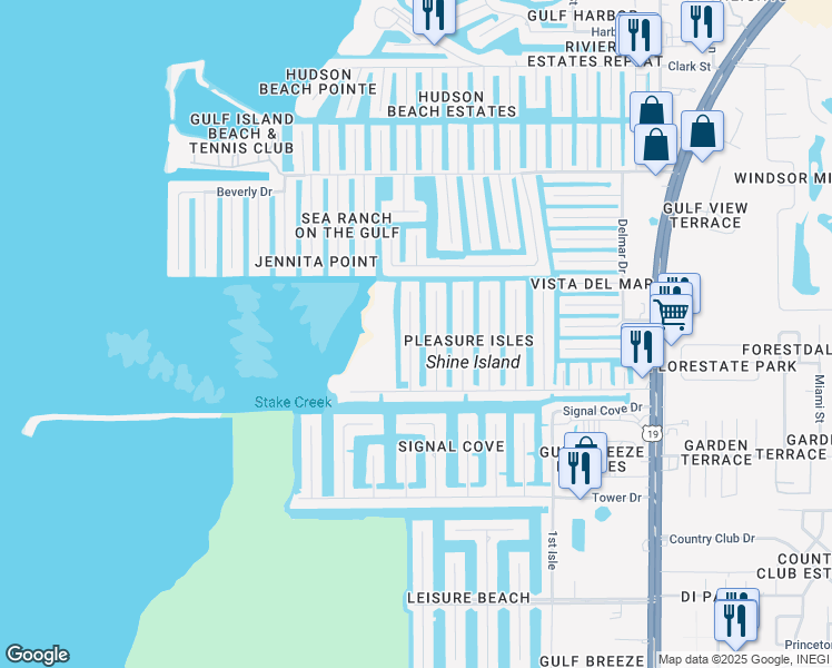 map of restaurants, bars, coffee shops, grocery stores, and more near 13330 Starfish Drive in Hudson