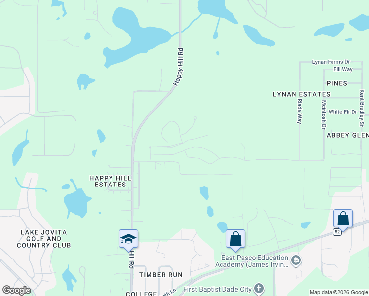 map of restaurants, bars, coffee shops, grocery stores, and more near 35281 Valley Ridge Road in Dade City