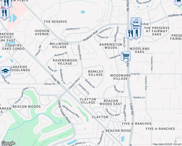 map of restaurants, bars, coffee shops, grocery stores, and more near 13337 Ballantine Lane in Hudson