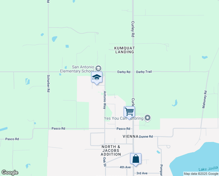 map of restaurants, bars, coffee shops, grocery stores, and more near 13315 Antonio Way in Dade City