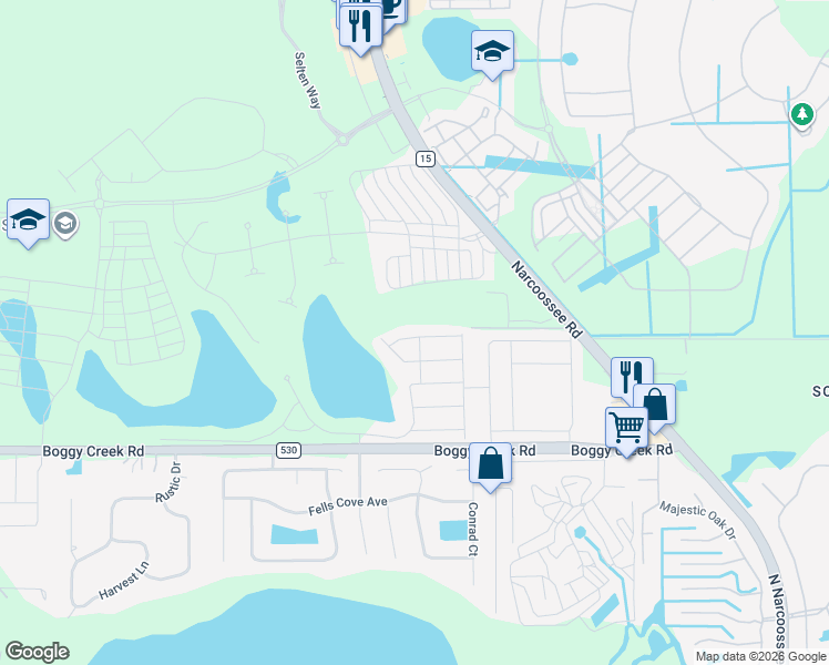 map of restaurants, bars, coffee shops, grocery stores, and more near Fells Lane in Orlando