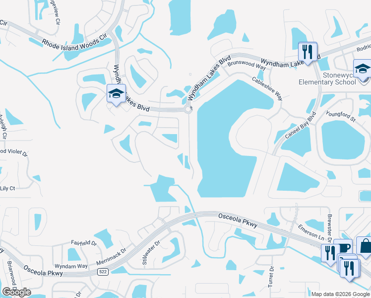 map of restaurants, bars, coffee shops, grocery stores, and more near 2241 Cedar Garden Drive in Orlando