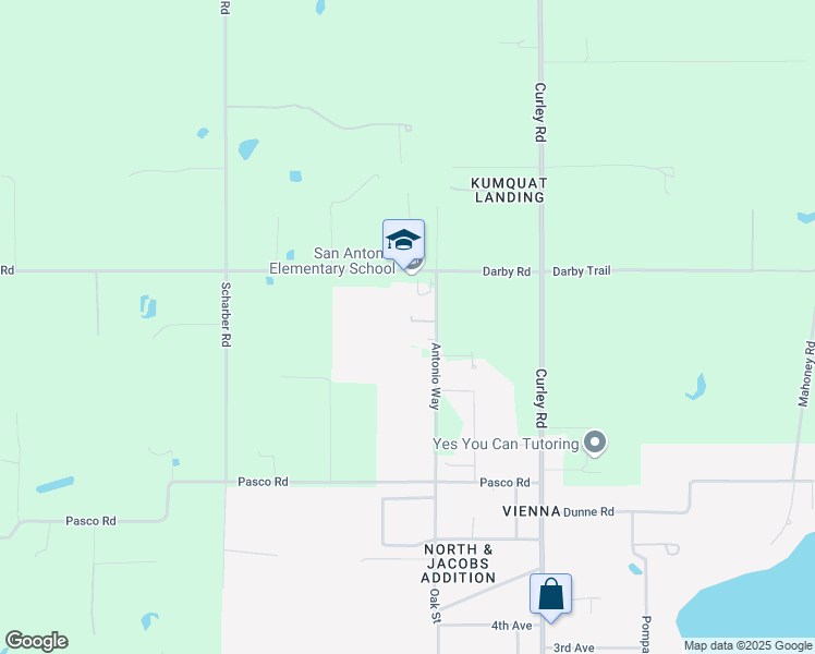 map of restaurants, bars, coffee shops, grocery stores, and more near 32416 Darby Road in Dade City