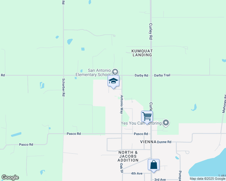 map of restaurants, bars, coffee shops, grocery stores, and more near 32416 Darby Road in Dade City