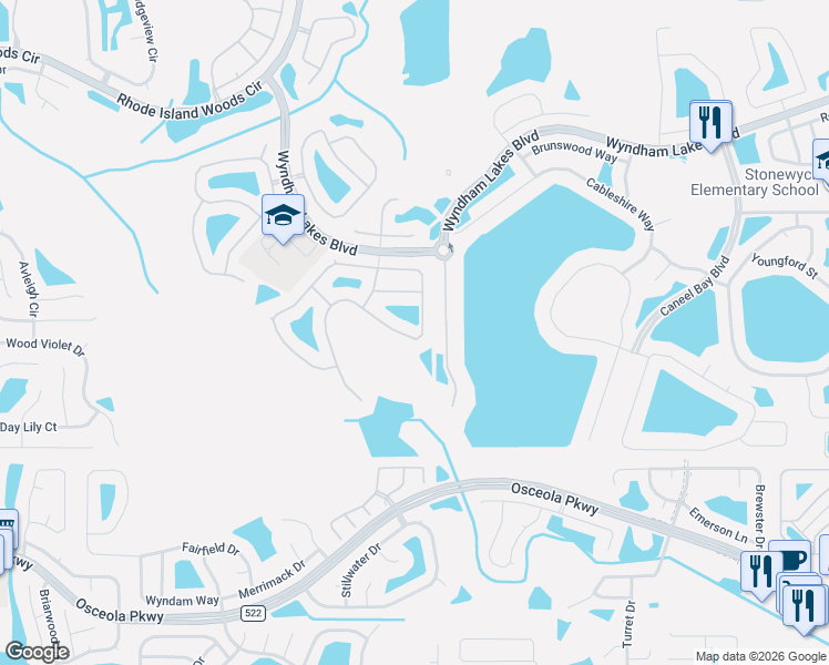 map of restaurants, bars, coffee shops, grocery stores, and more near 2161 Cedar Garden Drive in Orlando
