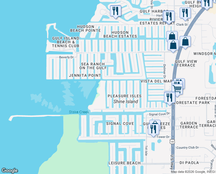 map of restaurants, bars, coffee shops, grocery stores, and more near 13432 Starfish Drive in Hudson