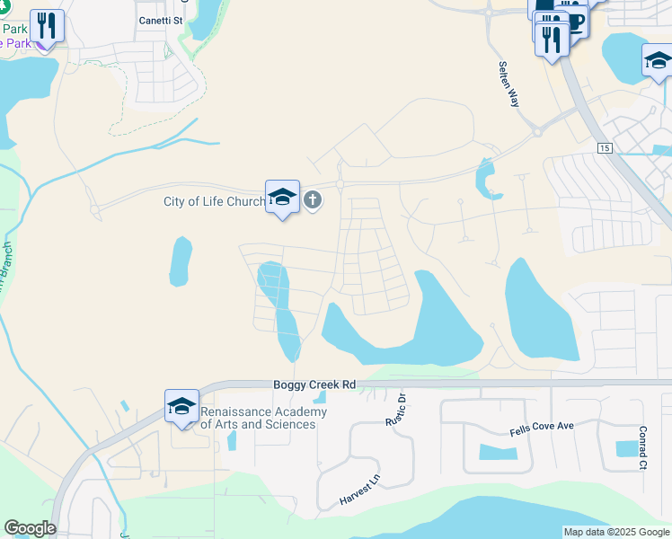 map of restaurants, bars, coffee shops, grocery stores, and more near 4600-4620 Boggy Creek Road in Kissimmee