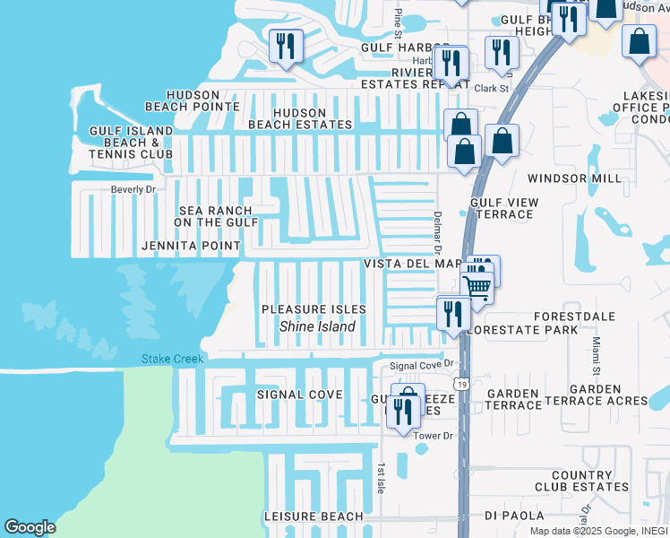 map of restaurants, bars, coffee shops, grocery stores, and more near 13432 Lisa Drive in Hudson