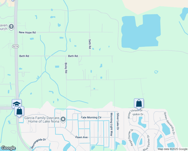 map of restaurants, bars, coffee shops, grocery stores, and more near 6810 Whispering Pines Road in Orlando