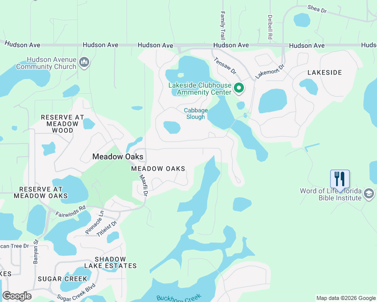map of restaurants, bars, coffee shops, grocery stores, and more near 13540 Knotty Lane in Hudson