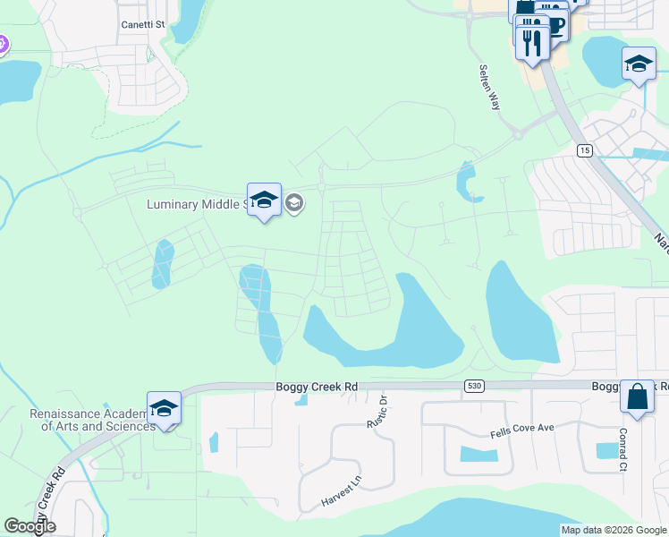 map of restaurants, bars, coffee shops, grocery stores, and more near 4674-4690 Boggy Creek Rd in Kissimmee