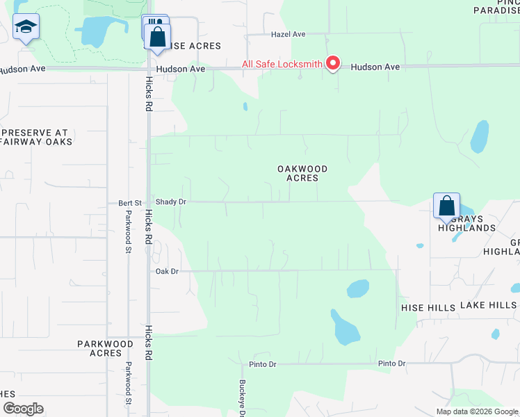 map of restaurants, bars, coffee shops, grocery stores, and more near 10342 Shady Drive in Hudson