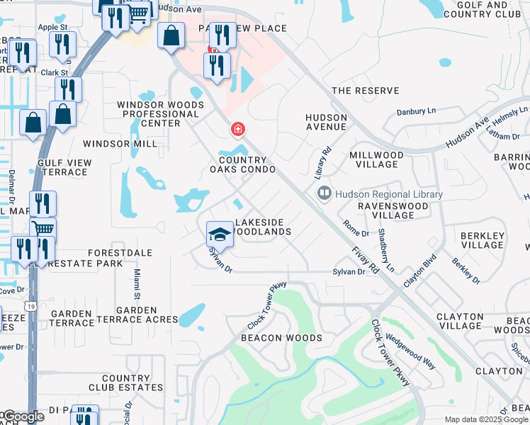 map of restaurants, bars, coffee shops, grocery stores, and more near 7803 Snapping Turtle Court in Hudson