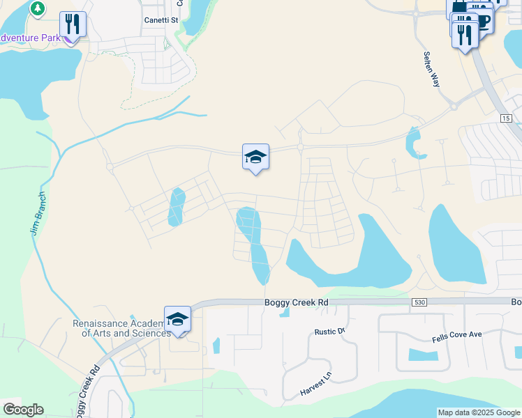 map of restaurants, bars, coffee shops, grocery stores, and more near 4580-4600 Boggy Creek Road in Kissimmee