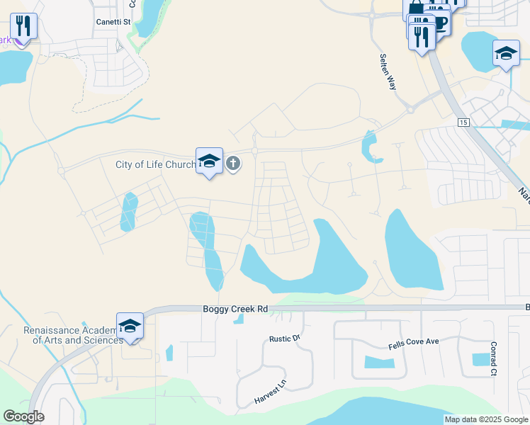 map of restaurants, bars, coffee shops, grocery stores, and more near 4674-4690 Boggy Creek Rd in Kissimmee