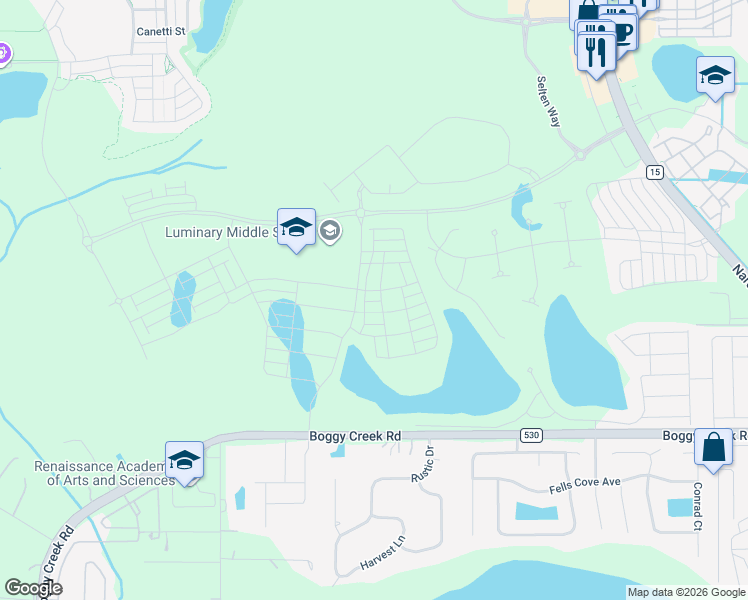 map of restaurants, bars, coffee shops, grocery stores, and more near 4674-4690 Boggy Creek Rd in Kissimmee