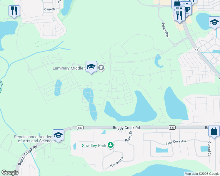map of restaurants, bars, coffee shops, grocery stores, and more near 4600-4620 Boggy Creek Road in Kissimmee