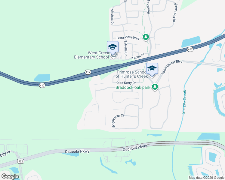 map of restaurants, bars, coffee shops, grocery stores, and more near 5098 Hook Hollow Circle in Orlando