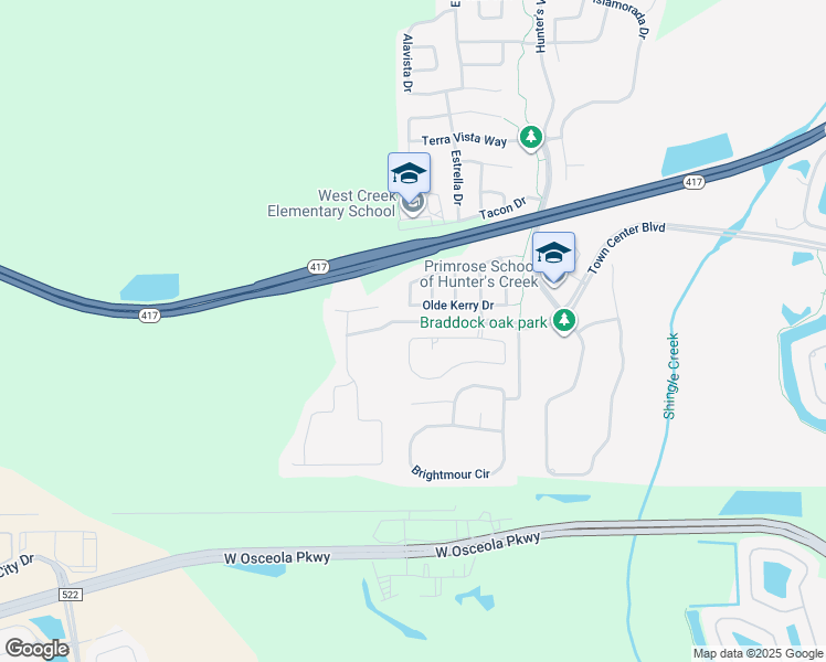 map of restaurants, bars, coffee shops, grocery stores, and more near 5098 Hook Hollow Circle in Orlando