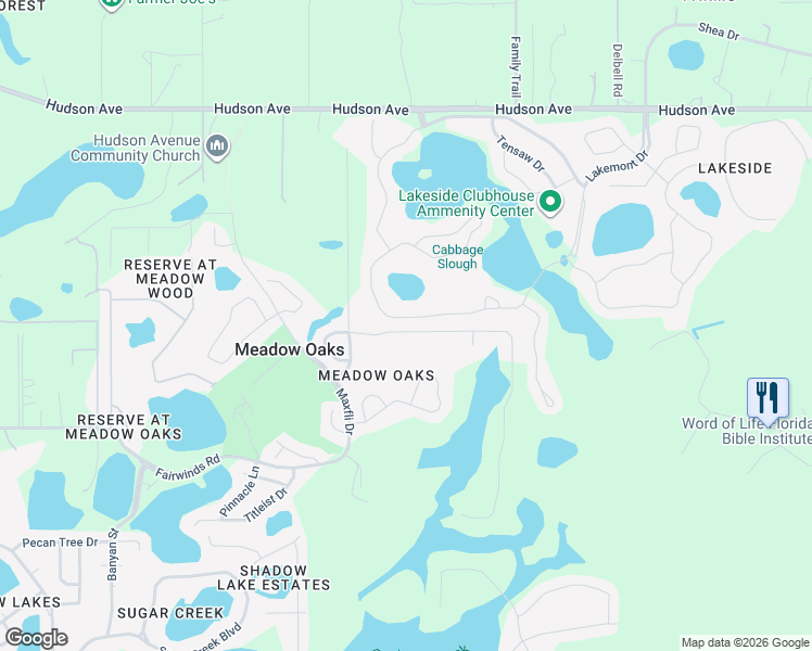 map of restaurants, bars, coffee shops, grocery stores, and more near 13424 Knotty Lane in Hudson